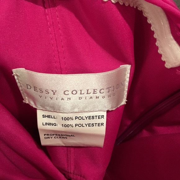 Strapless Ruched Fuchsia Bridesmaid Dress - Picture 6 of 6